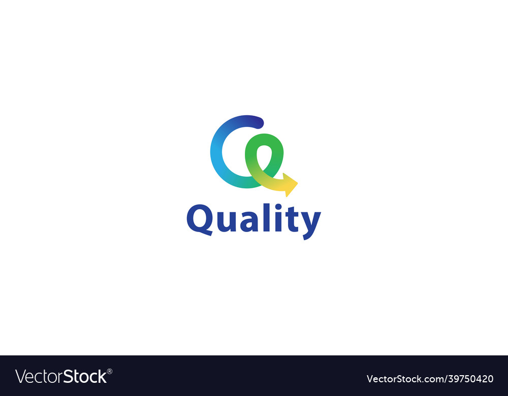 Letter q quality simple and line art colorful logo