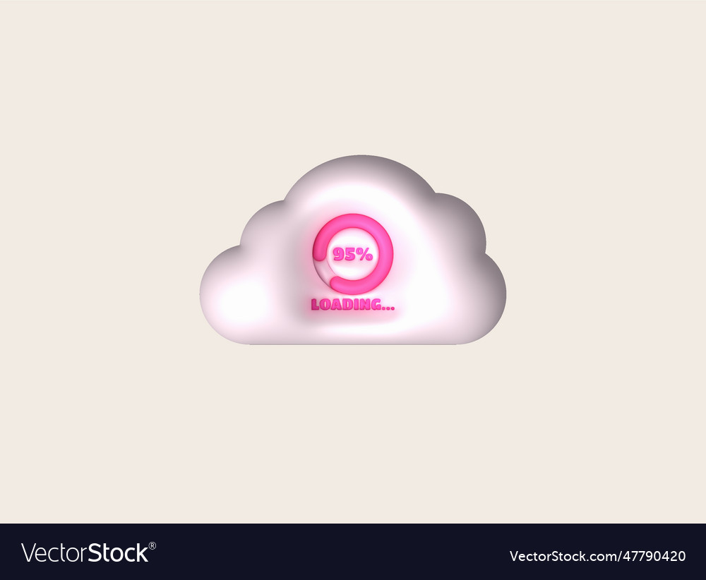 Loading bar and cloud progress visualization Vector Image