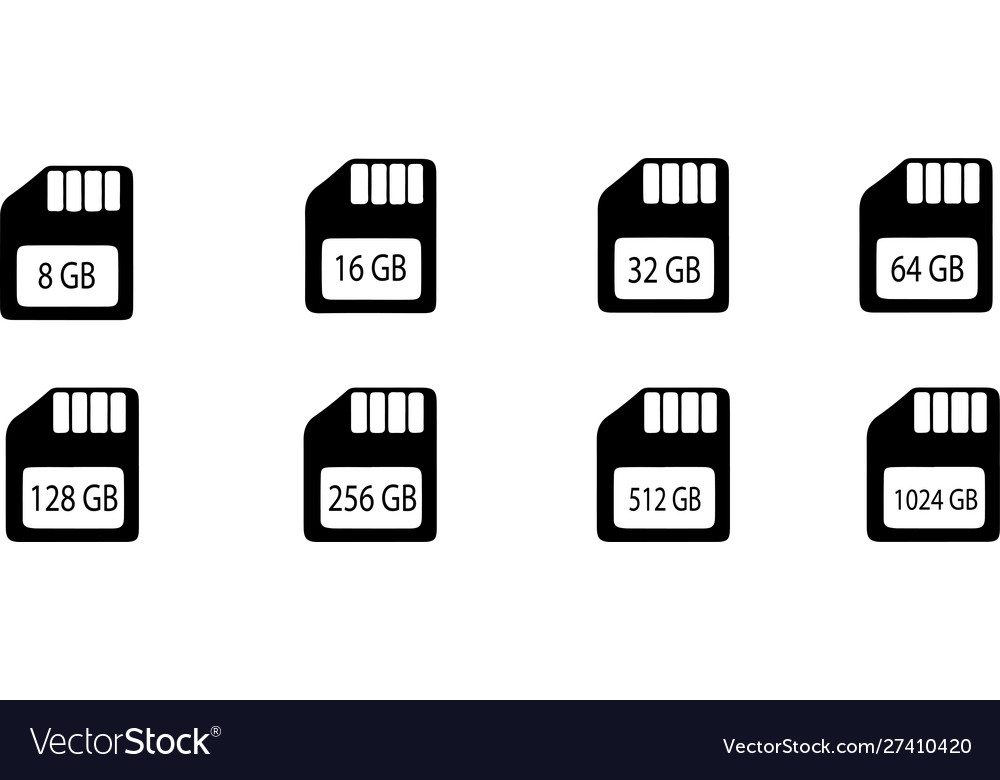 Vetor de Memory card icon vector sign and symbol isolated on white