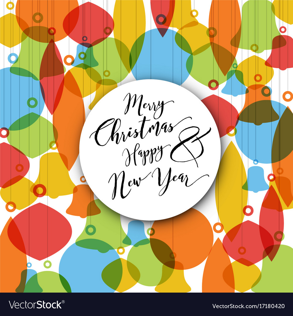 minimalist flat christmas card with decorations vector image