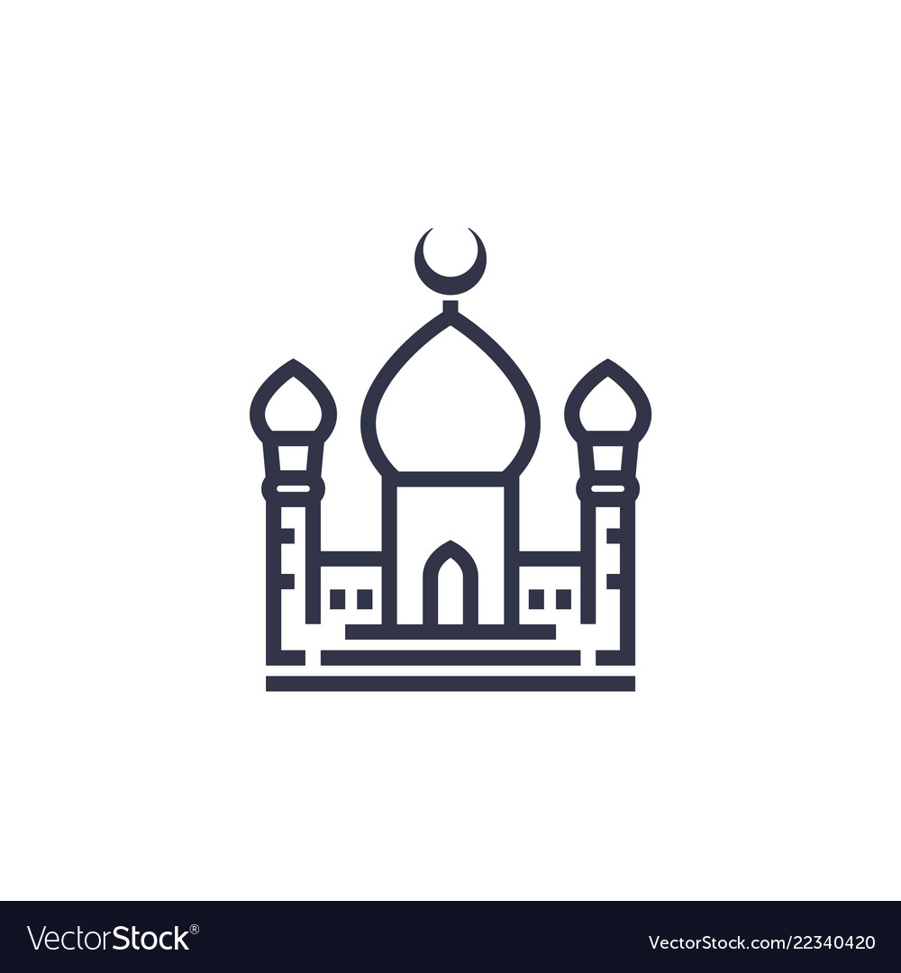 Mosque icon on white Royalty Free Vector Image