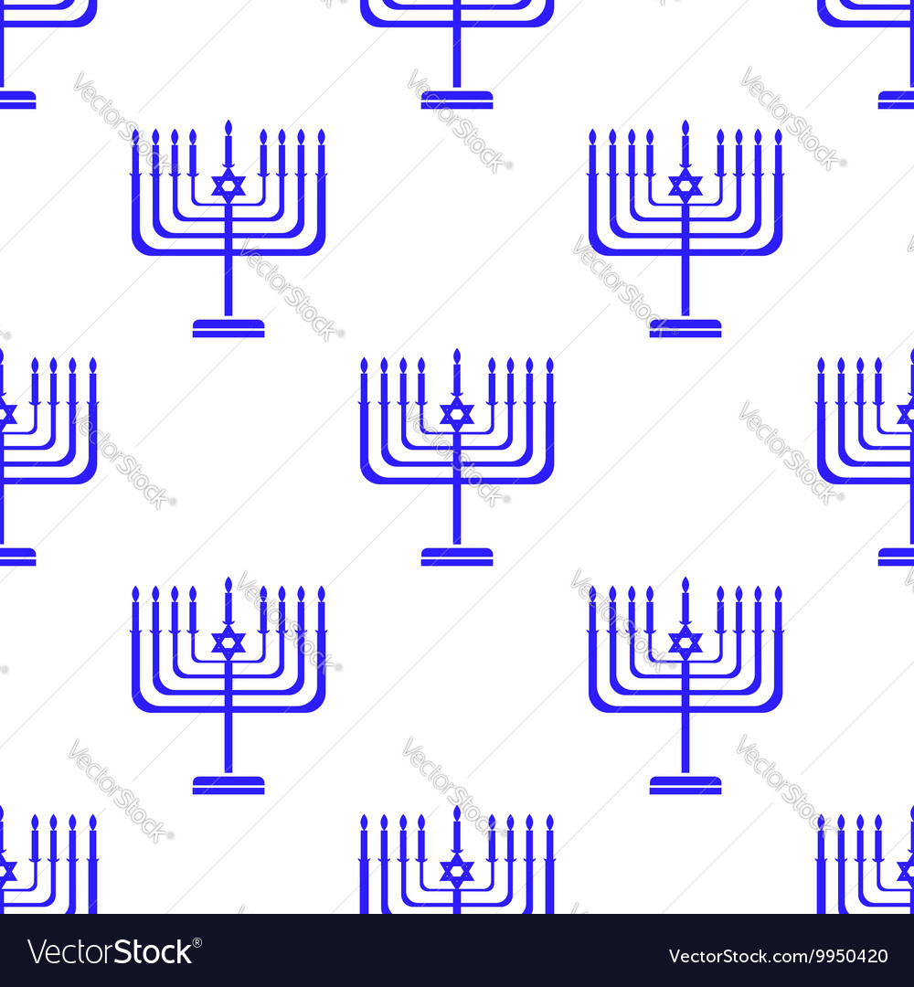 Silhouettes of menorah seamless pattern Royalty Free Vector