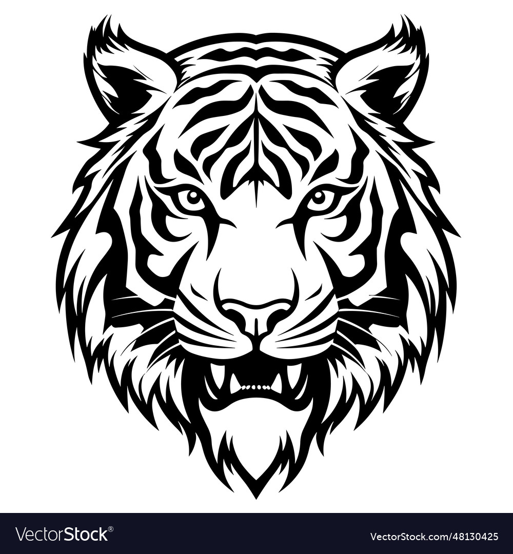 Beautiful tiger silhouette Royalty Free Vector Image