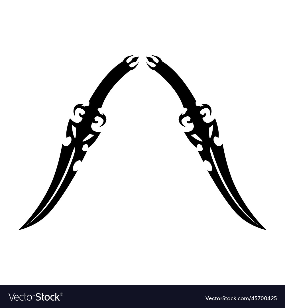 Premium Vector  Crossed swords with a reflection on white