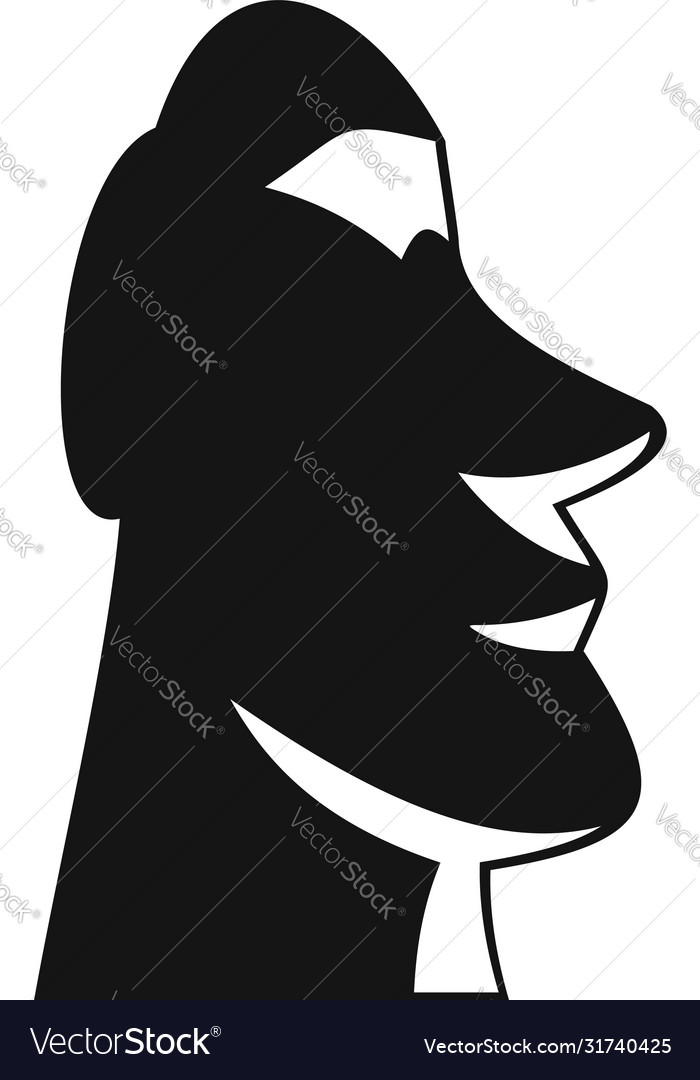 Travel moai head icon simple style Royalty Free Vector Image