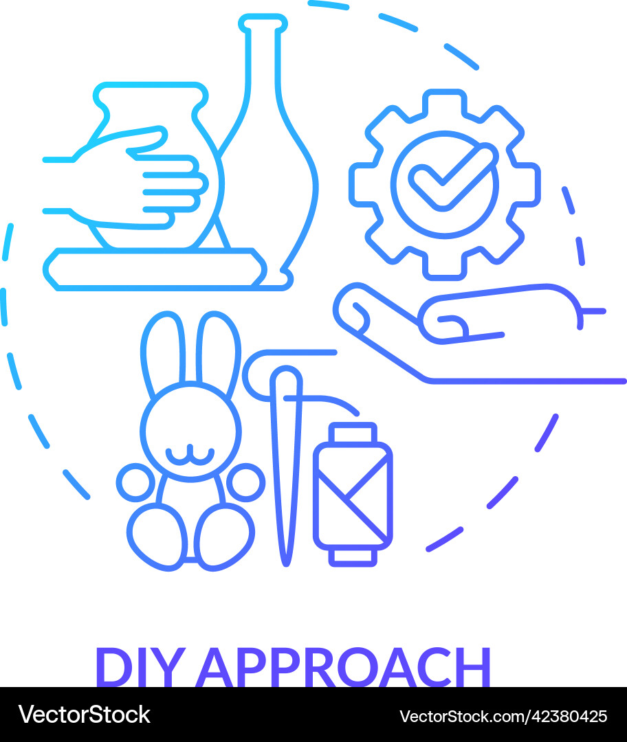 Diy approach blue gradient concept icon Royalty Free Vector