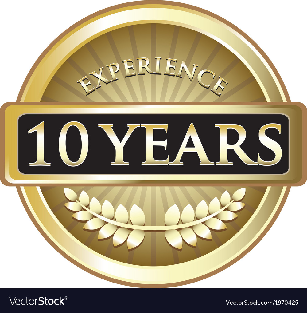 ten-years-experience-gold-royalty-free-vector-image