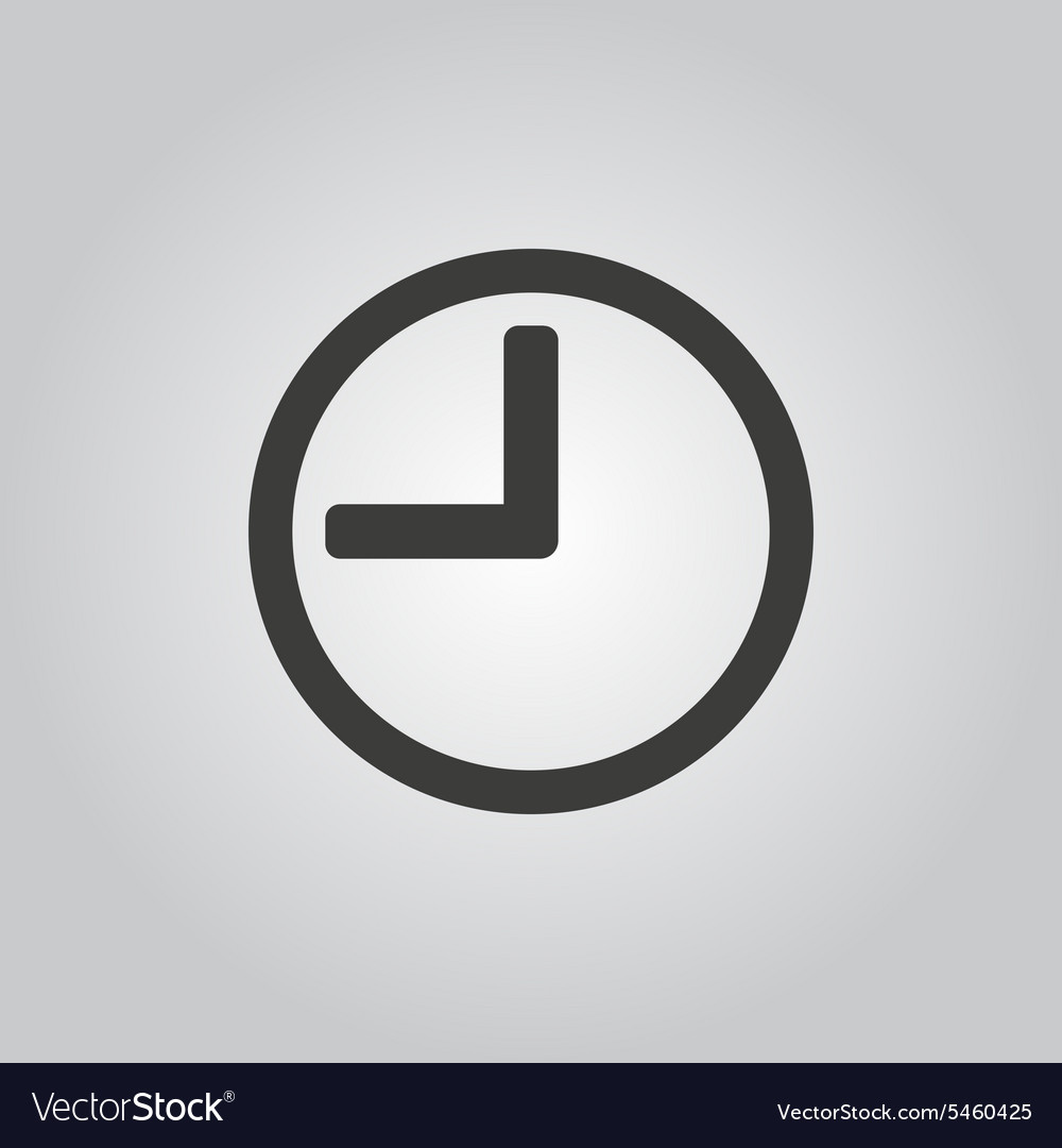 The time icon Clock sound symbol Flat Royalty Free Vector