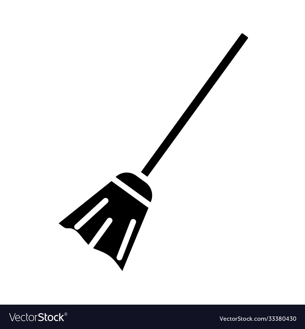 Broom silhouette style icon design Royalty Free Vector Image