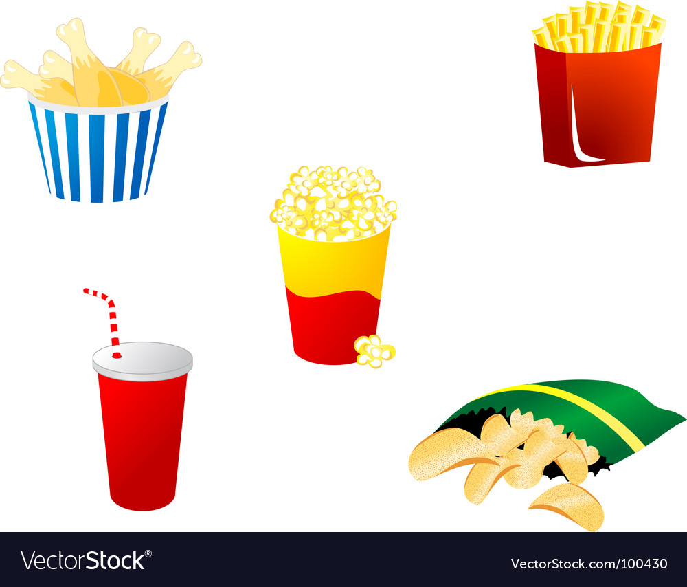 Fast food symbols Royalty Free Vector Image - VectorStock