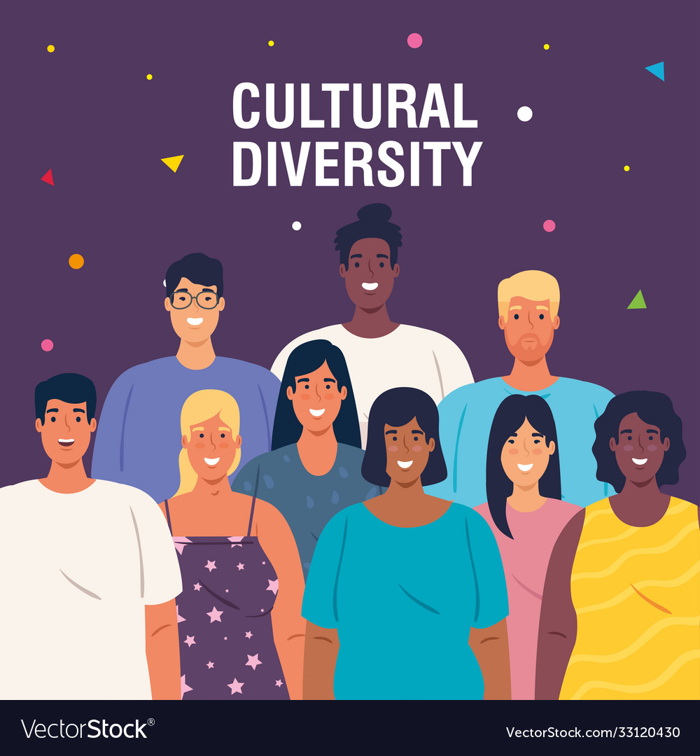 Multiethnic young people together diversity Vector Image