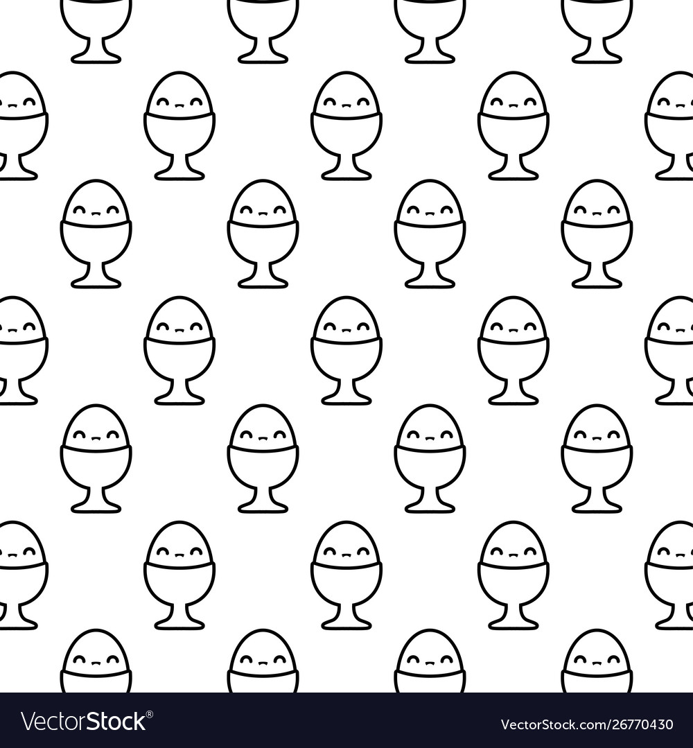 Pattern delicious eggs cooked kawaii style
