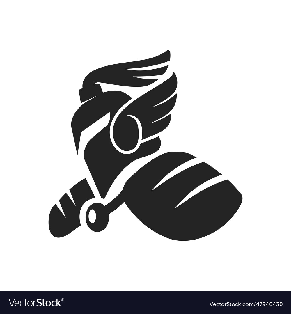 Cat warrior icon brand identity Royalty Free Vector Image