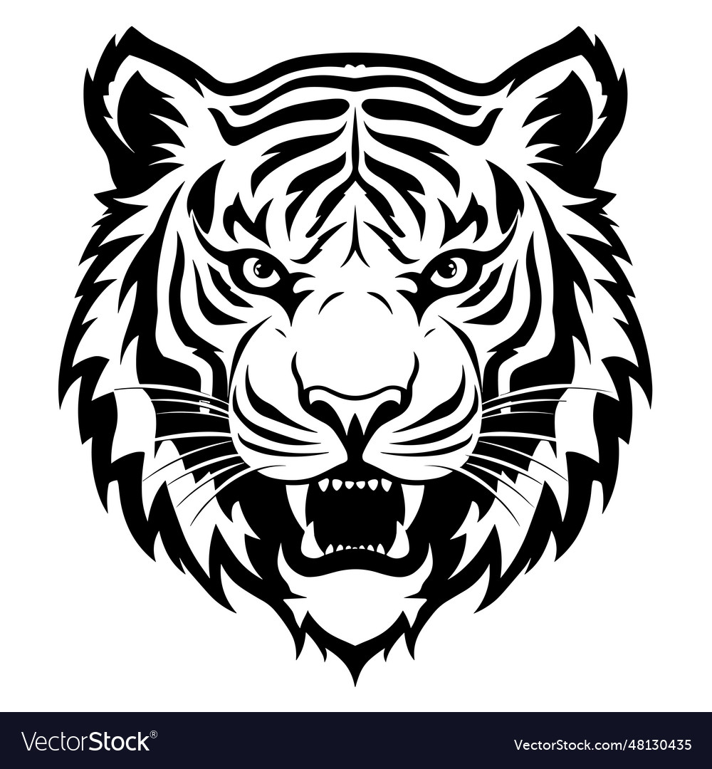 Beautiful tiger silhouette Royalty Free Vector Image