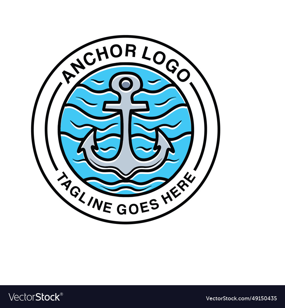 Classic Anchor Nautical Logo Graphic Design Vector Image