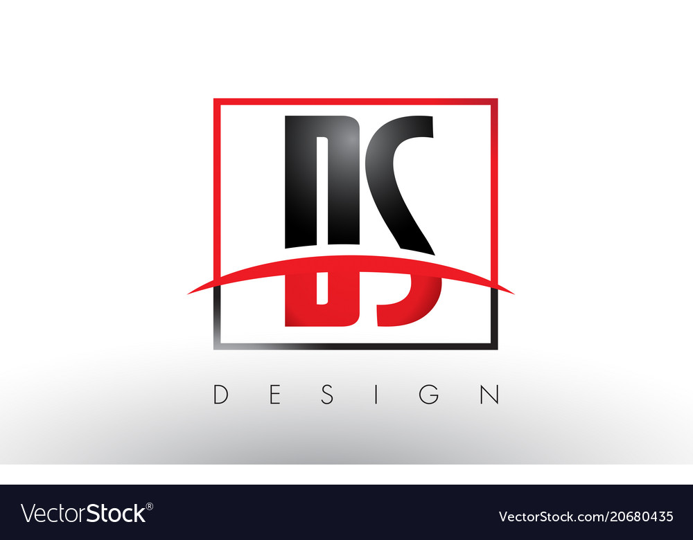 Ds d s logo letters with red and black colors Vector Image