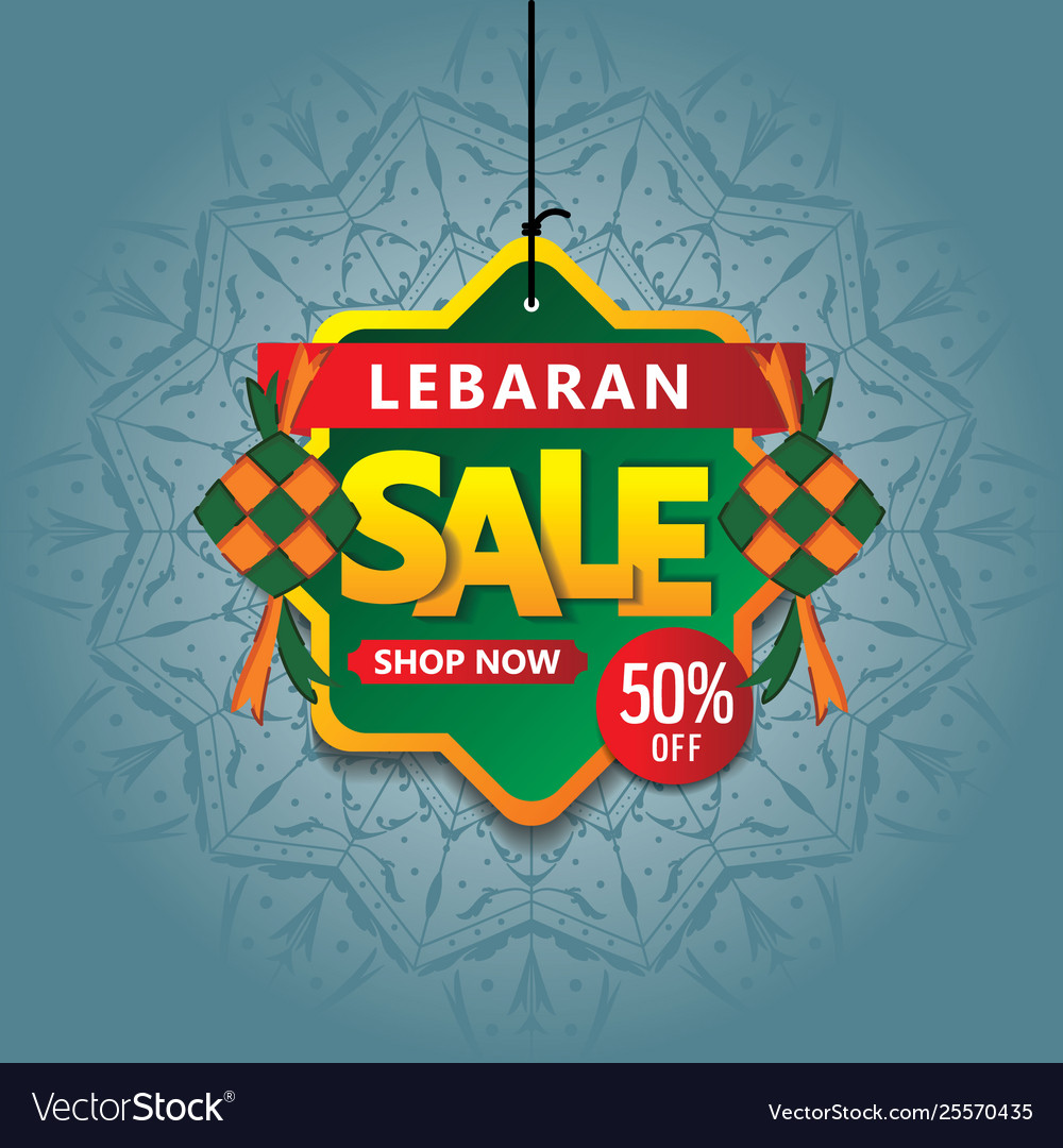 Eid Mubarak Sale Banner Lebaran Sale Banner Vector Image