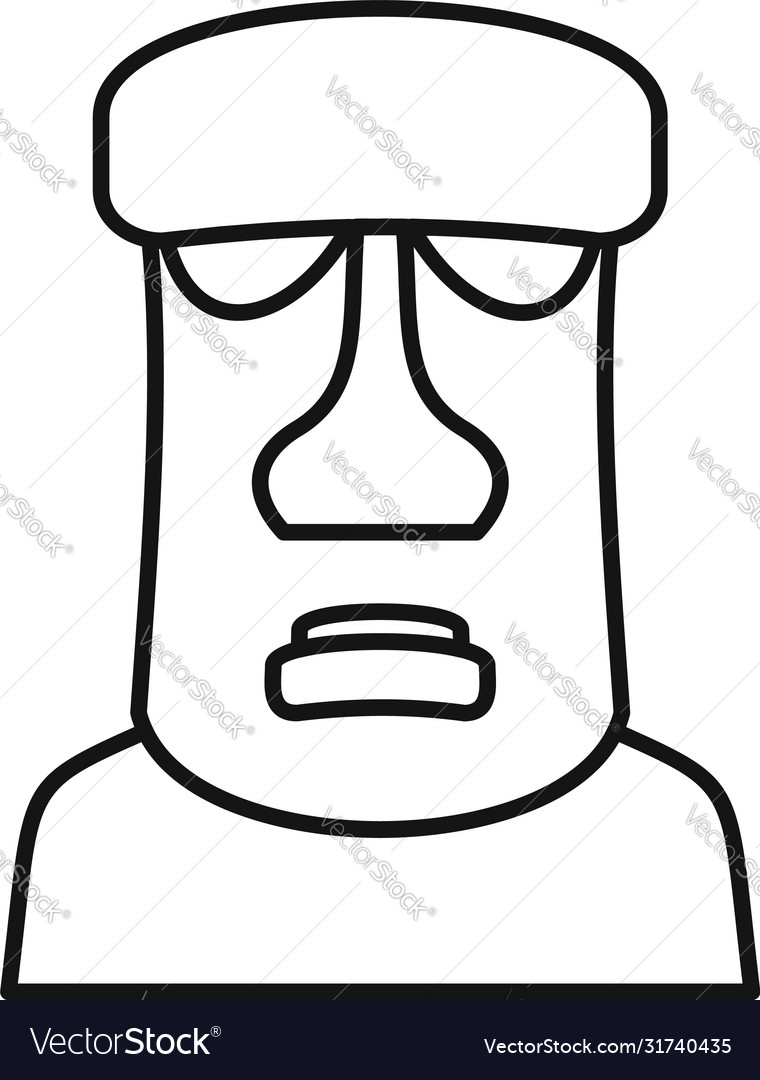 Moai Icon - Download in Line Style