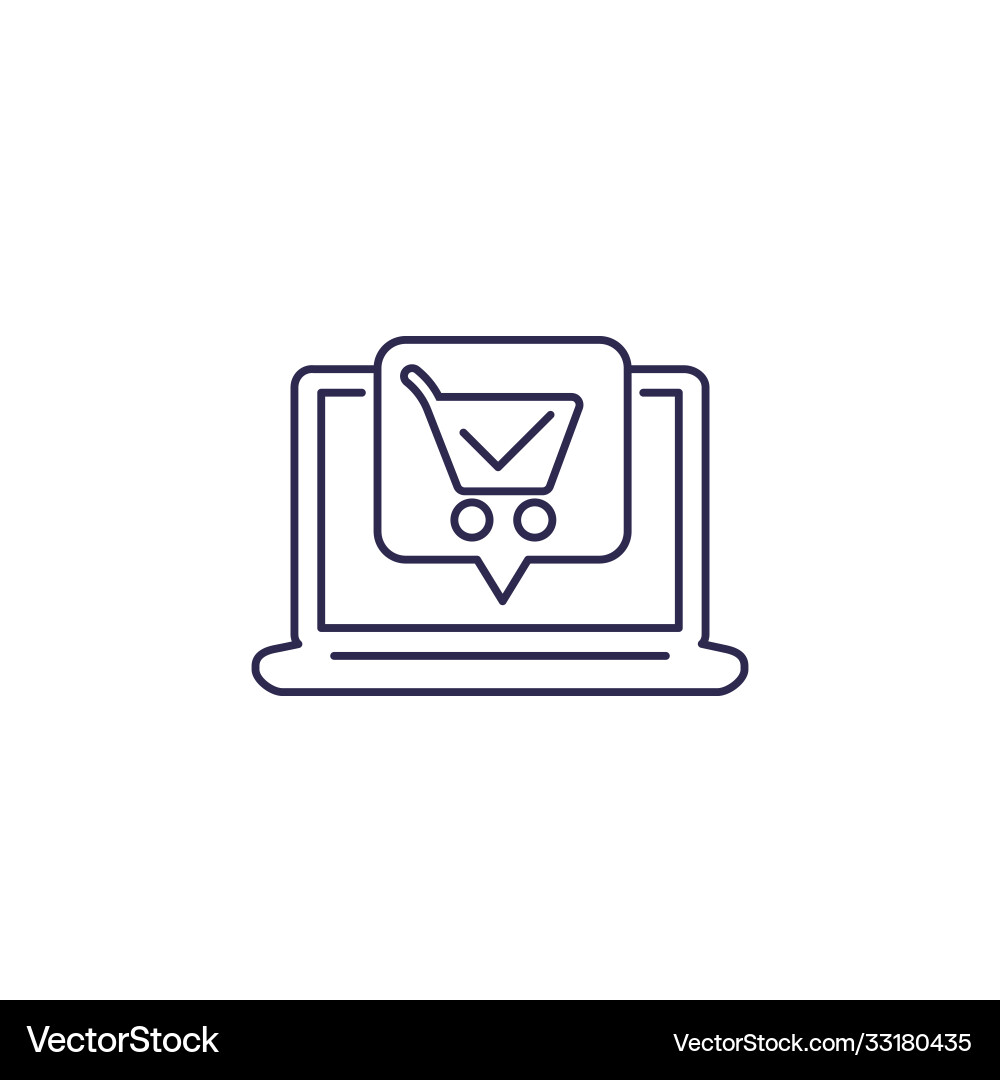 Online order purchase line icon Royalty Free Vector Image
