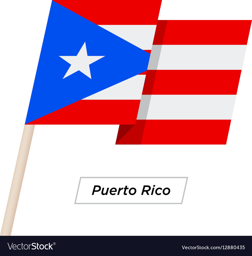 Puerto rico ribbon waving flag isolated on white Vector Image