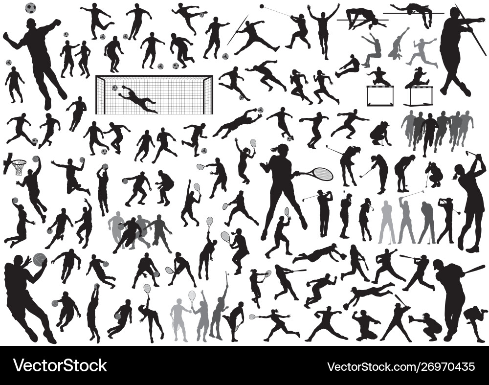 Sports silhouette set Royalty Free Vector Image