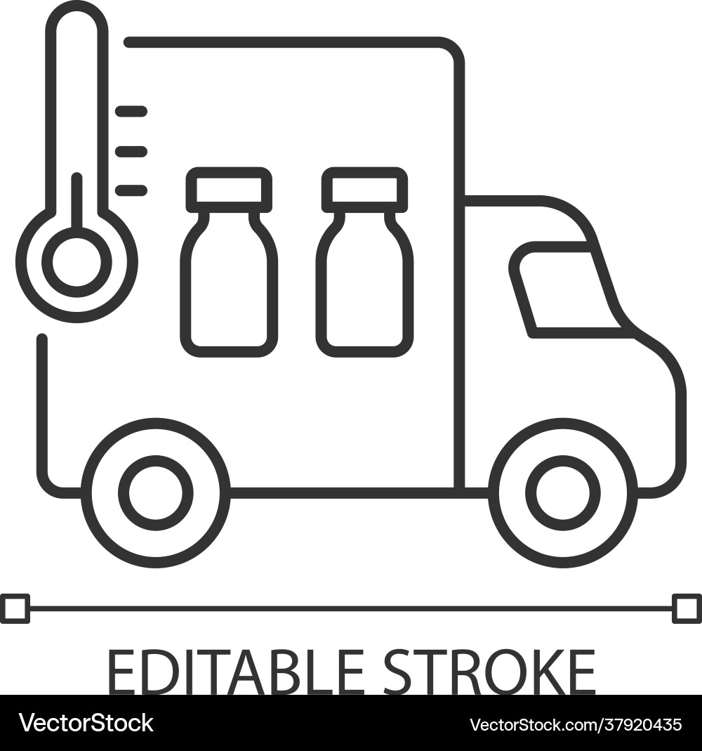 Vaccine transportation linear icon Royalty Free Vector Image