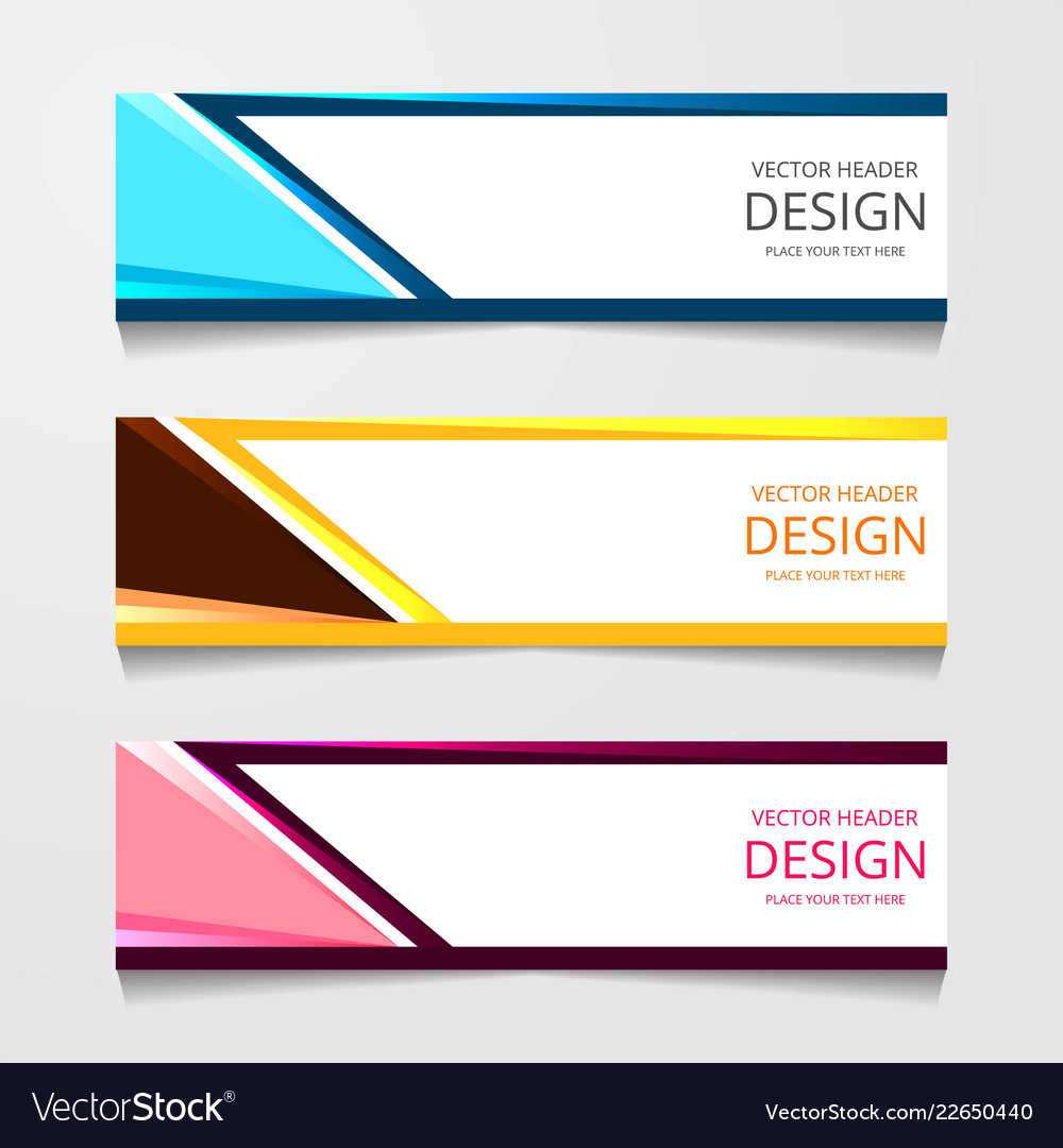 Abstract Design Banner Web Template With Three Vector Image