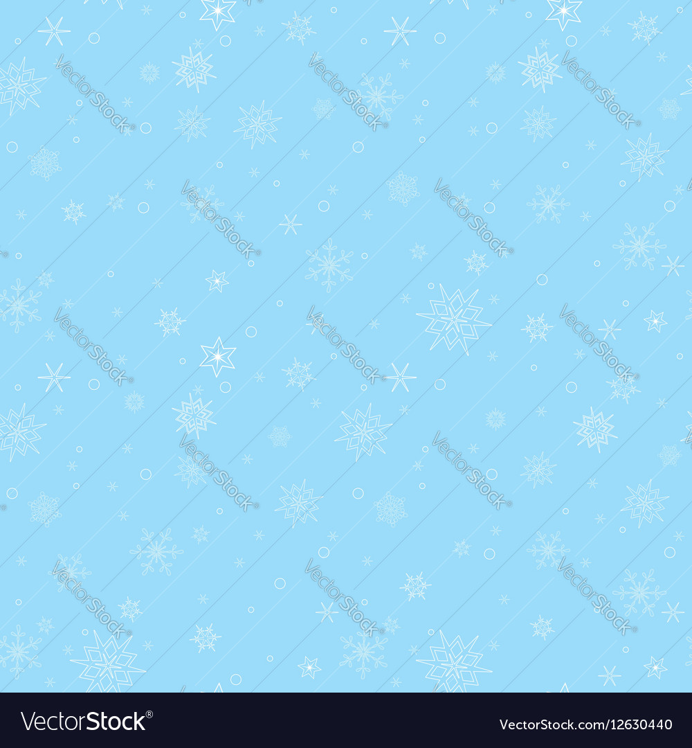 Blue seamless pattern with white snowflakes Vector Image