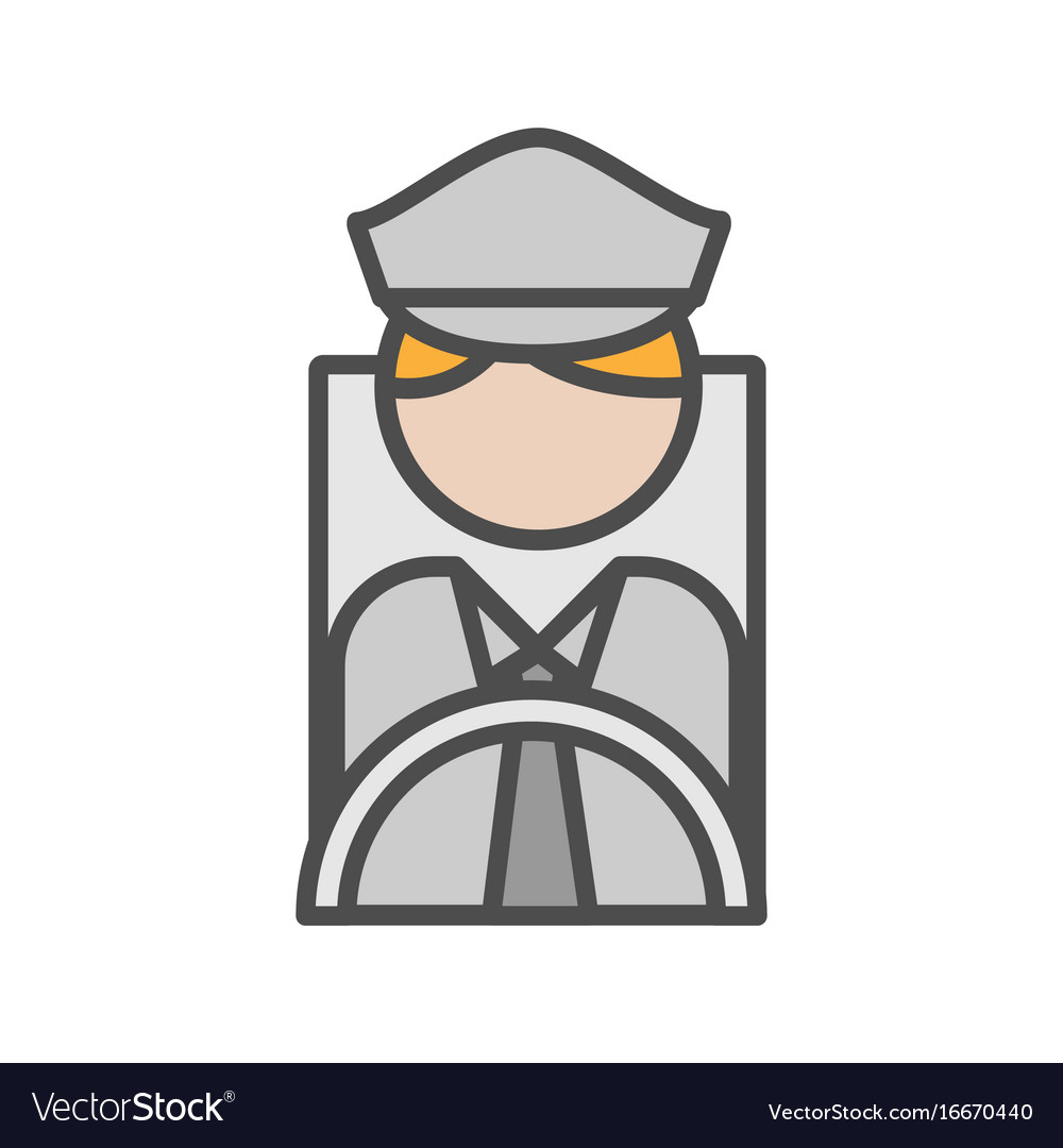 Bus man avatar icon on white background