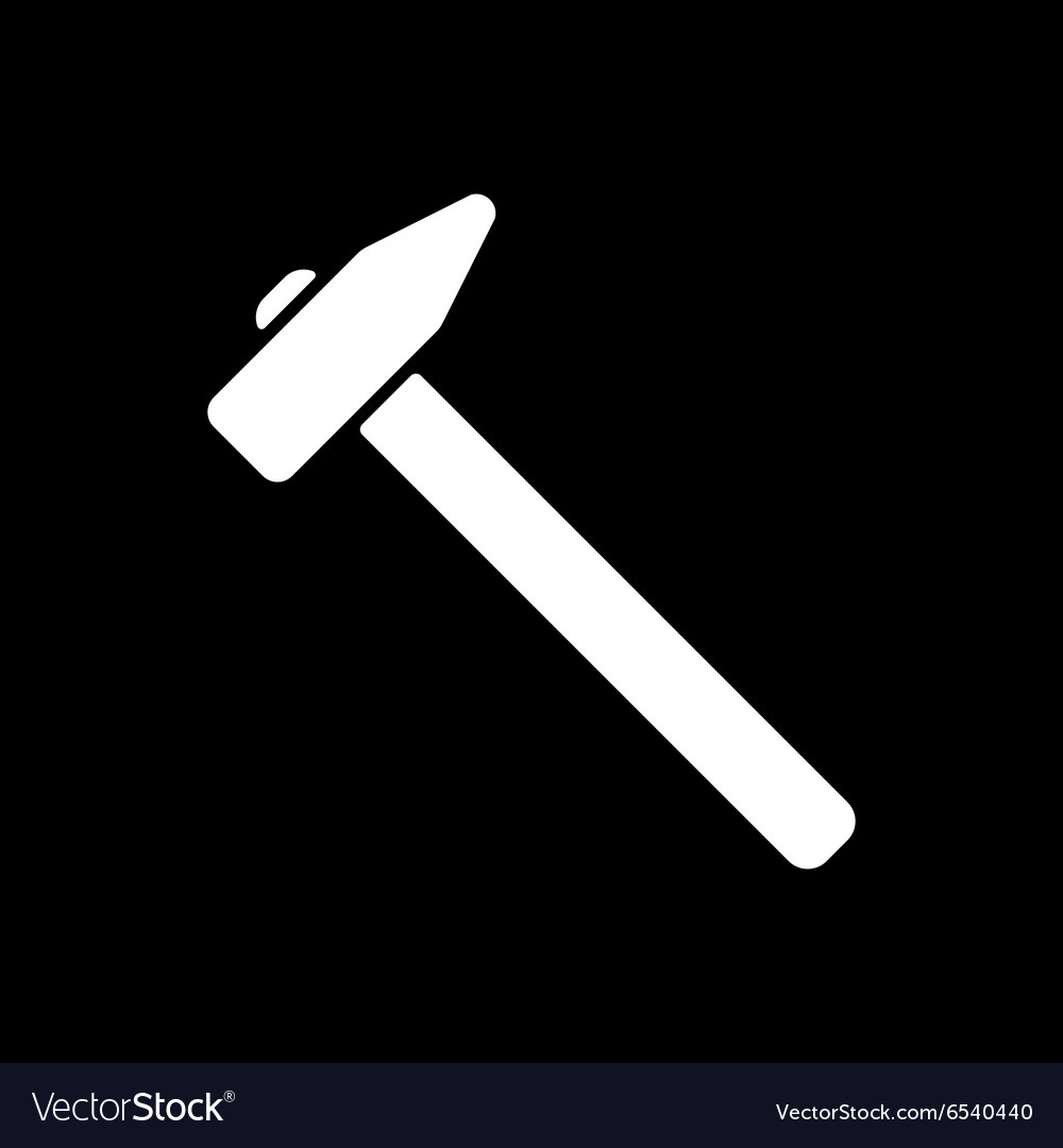 Hammer icon symbol flat Royalty Free Vector Image