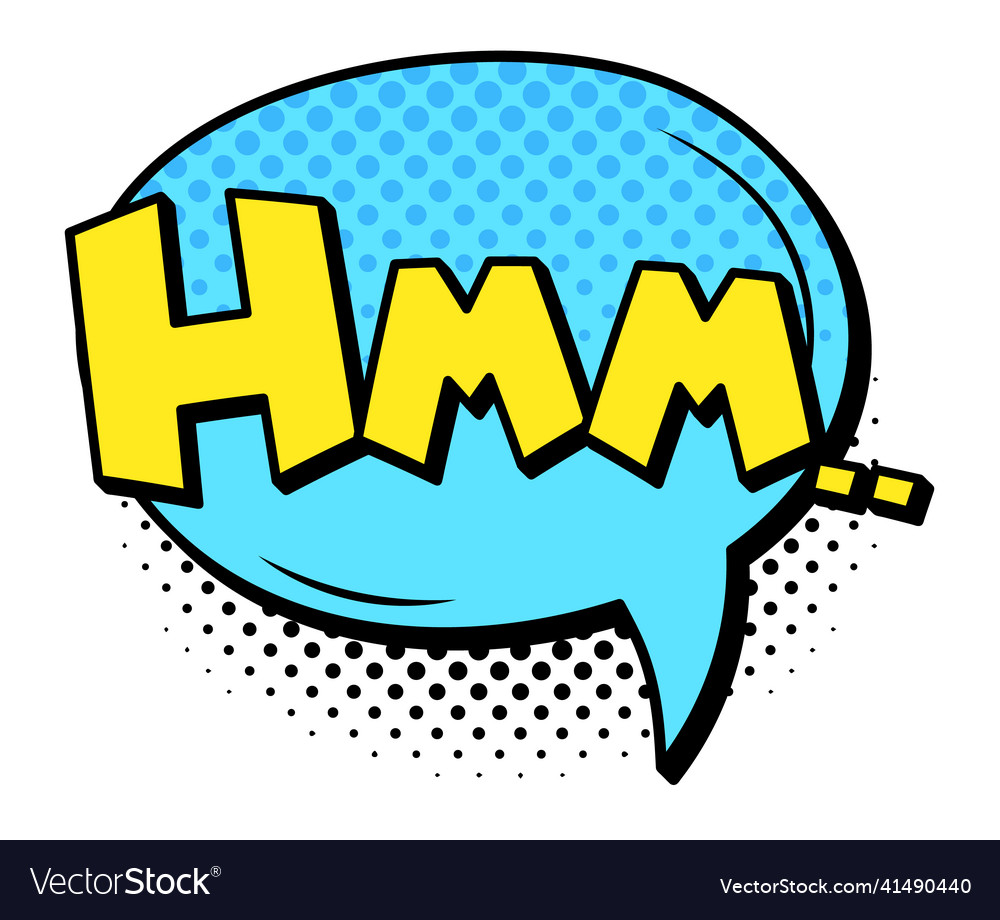 Hmm expression sound cloud for speech design Vector Image