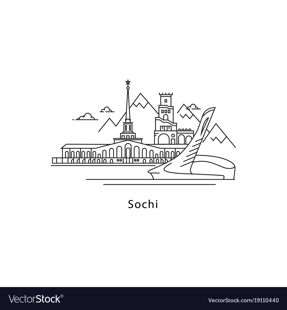 Sochi Logo Isolated On White Background Sochi S Vector Image