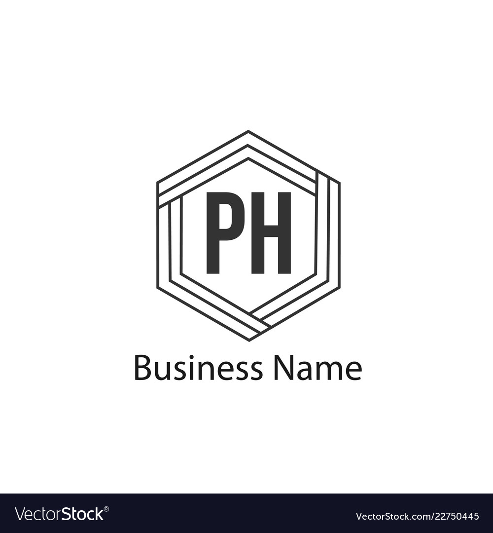 Initial letter ph logo template design Royalty Free Vector