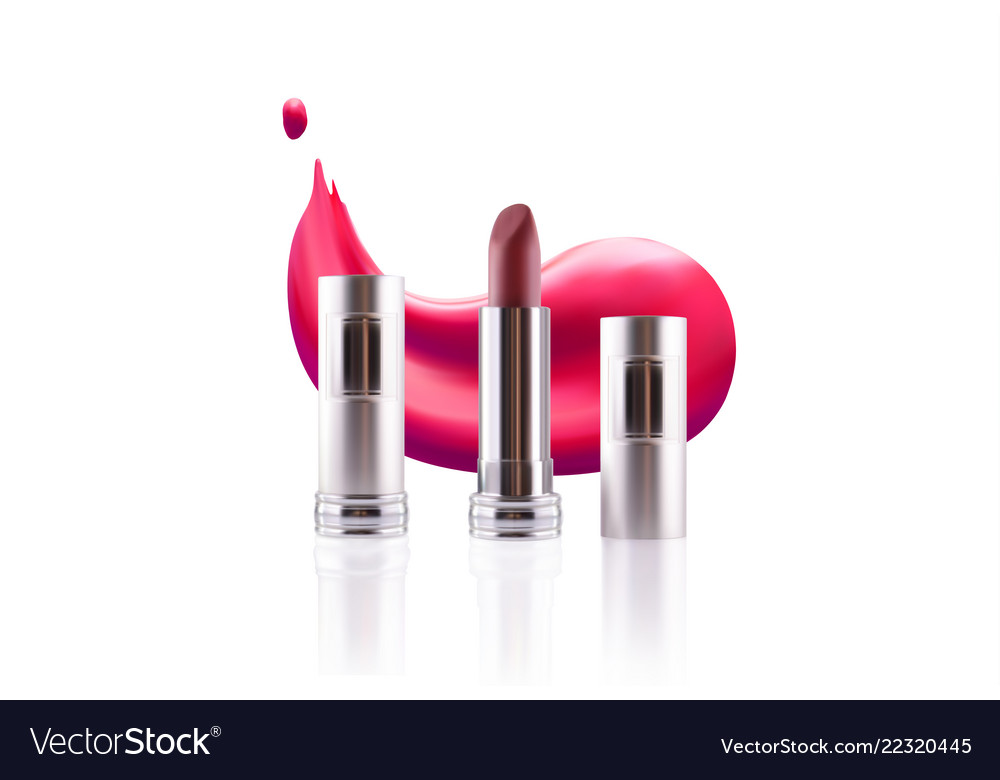 lipstick cosmetic makeup mockup design template vector image