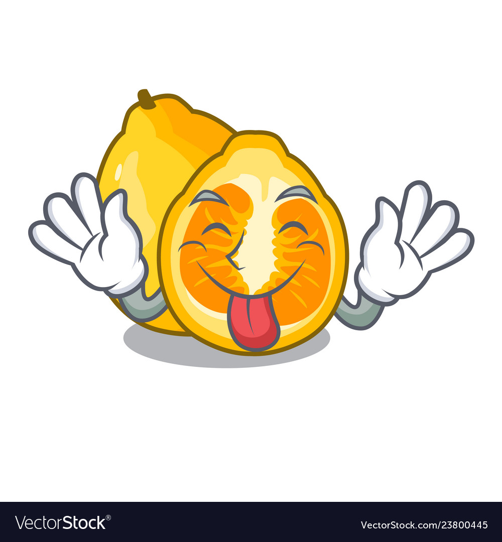 Tongue out ugly fruit in the character shape Vector Image