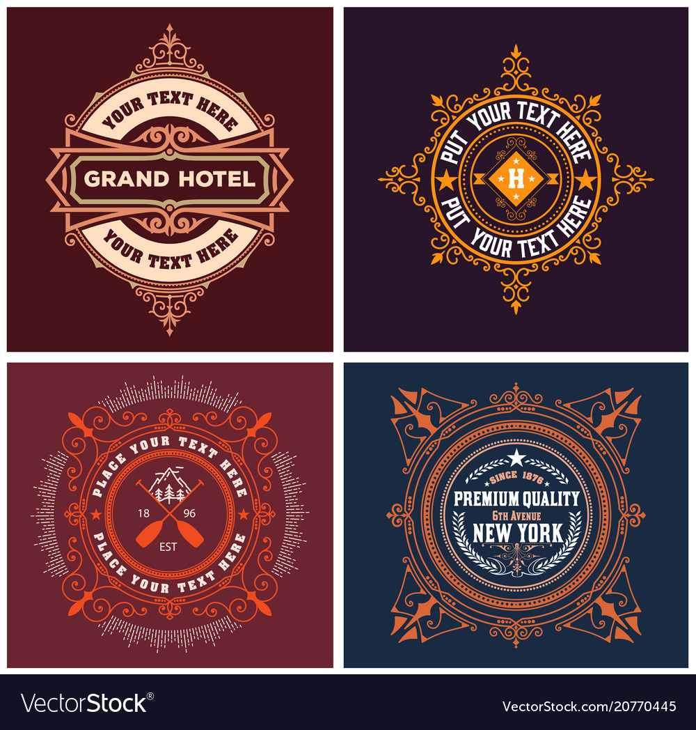 Vintage logo templates hotel restaurant vector image Vintage logo templates hotel restaurant