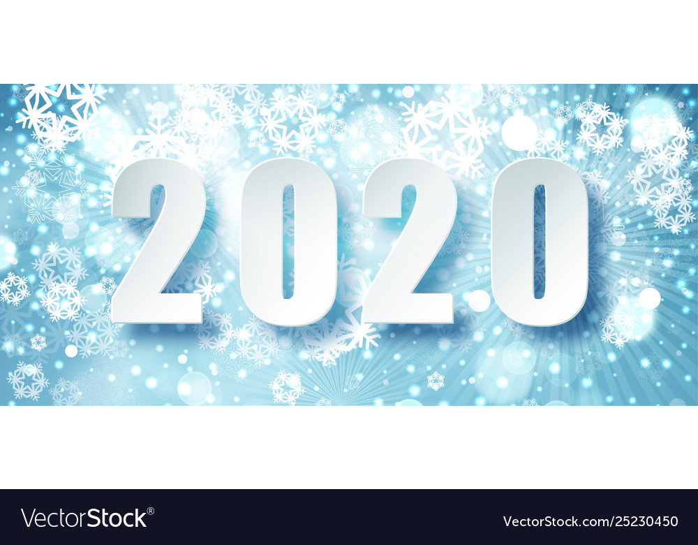 2020 blue christmas typography design winter Vector Image