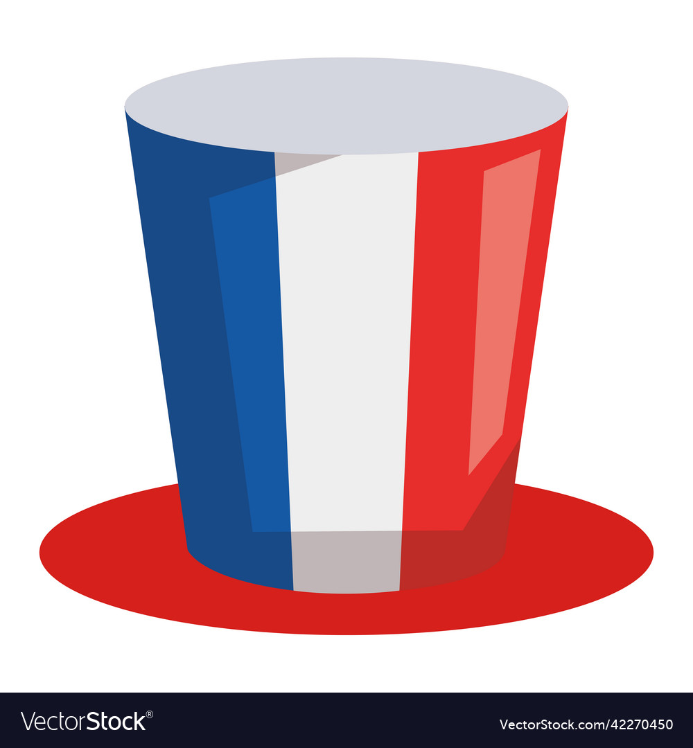 France flag in tophat Royalty Free Vector Image