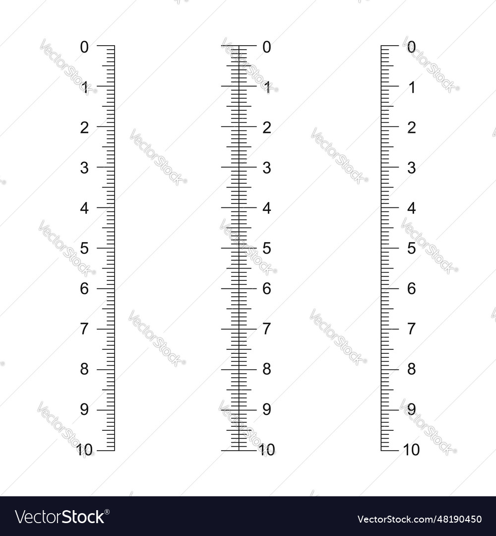 Vertical ruler scale with 10 centimeters markup Vector Image