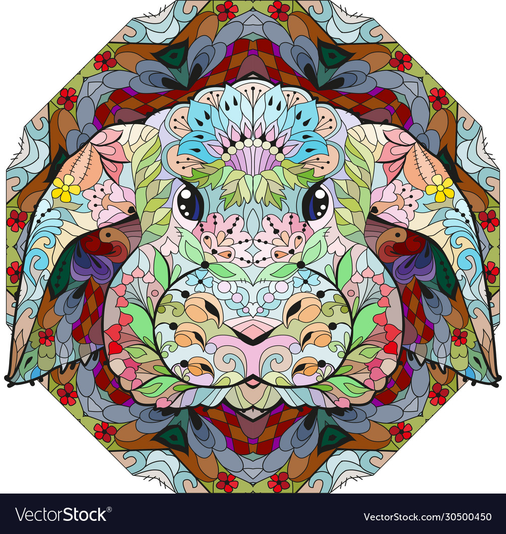 Animals Mandala Rabbit Vector Images 43