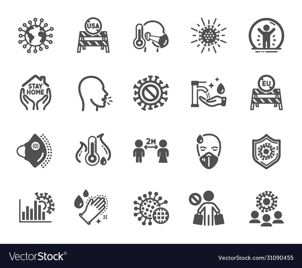 Coronavirus icons medical protective mask Vector Image