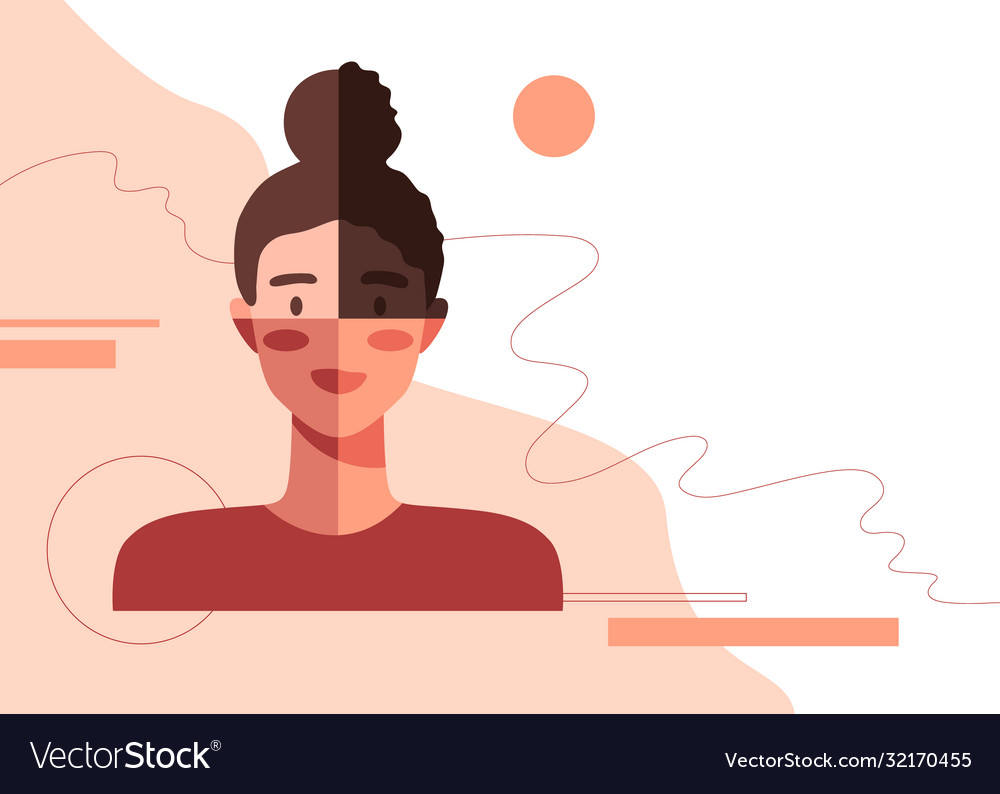 Female portrait with different colors skin Vector Image