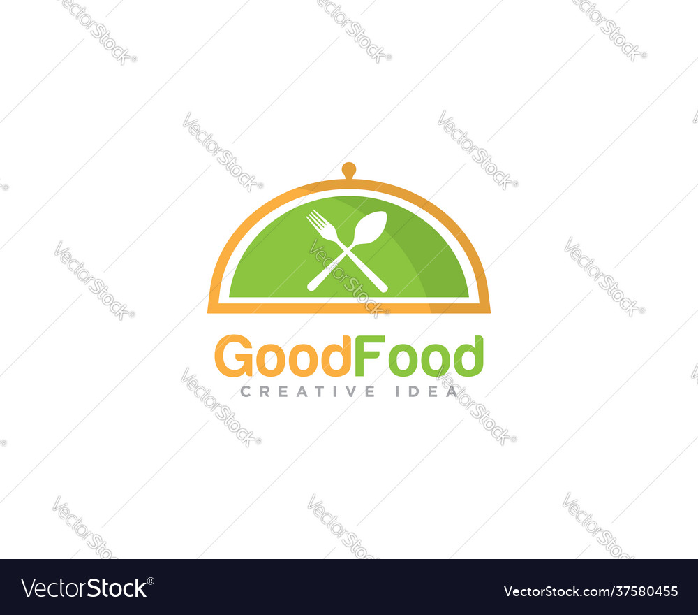 Restaurant food logo design Royalty Free Vector Image