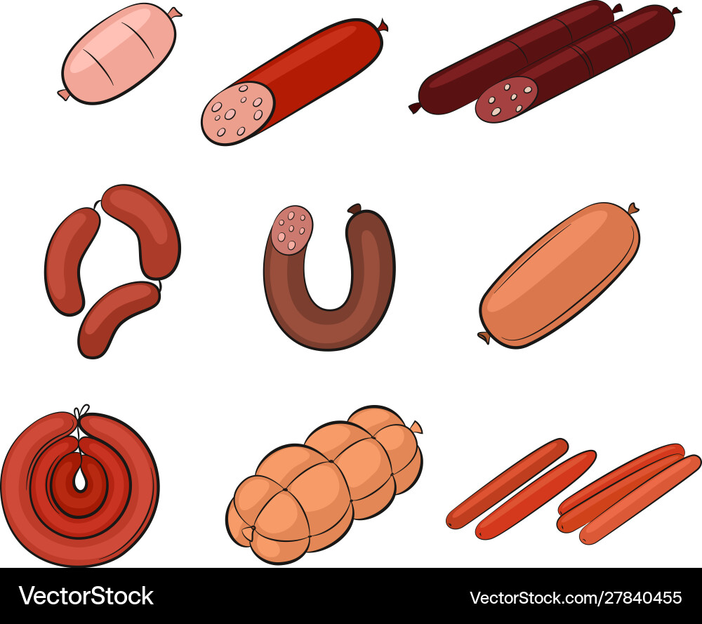 Food Cobjects Set food objects Royalty Free Vector Image - VectorStock