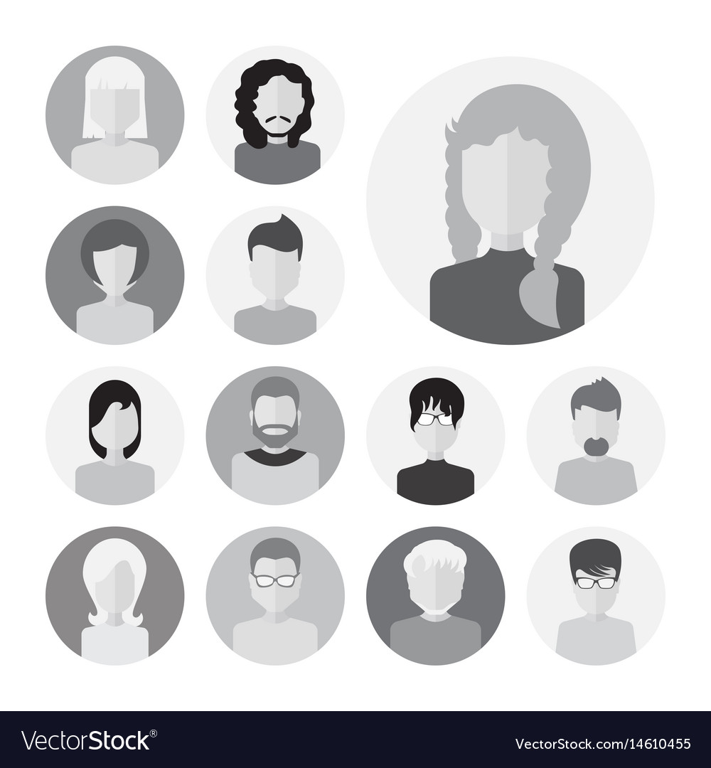 Human persons. Businesspeople avatar profile picture Set including males & females - on White background.