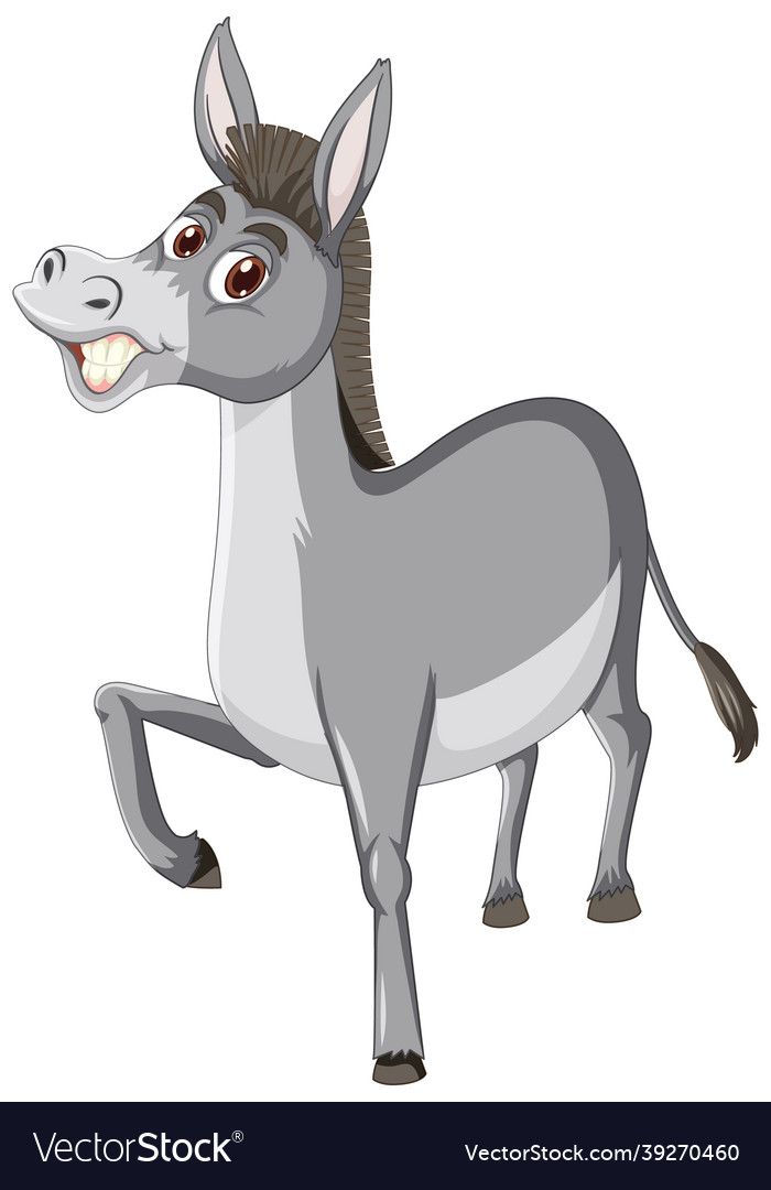 Donkey animal cartoon character Royalty Free Vector Image