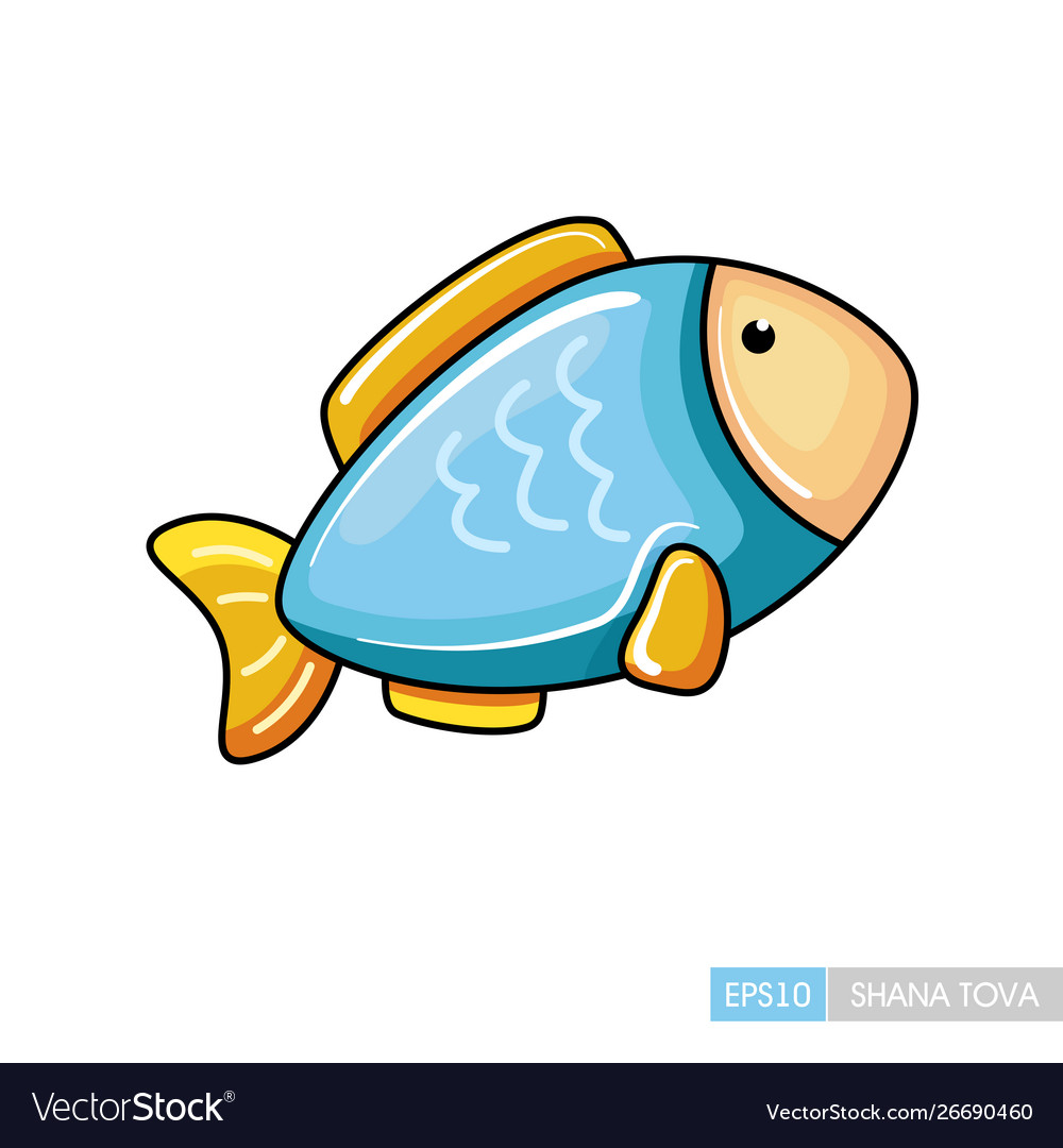 Fish rosh hashanah icon shana tova Royalty Free Vector Image