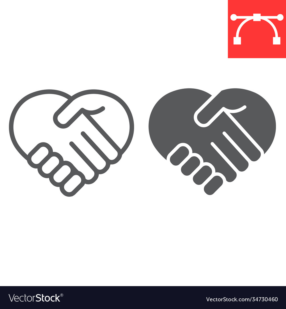 Handshake gesture glyph icon. Silhouette symbol. Shaking hands