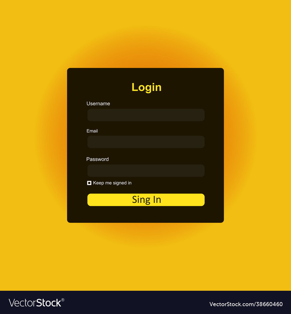 Member login form interface for web page site Vector Image