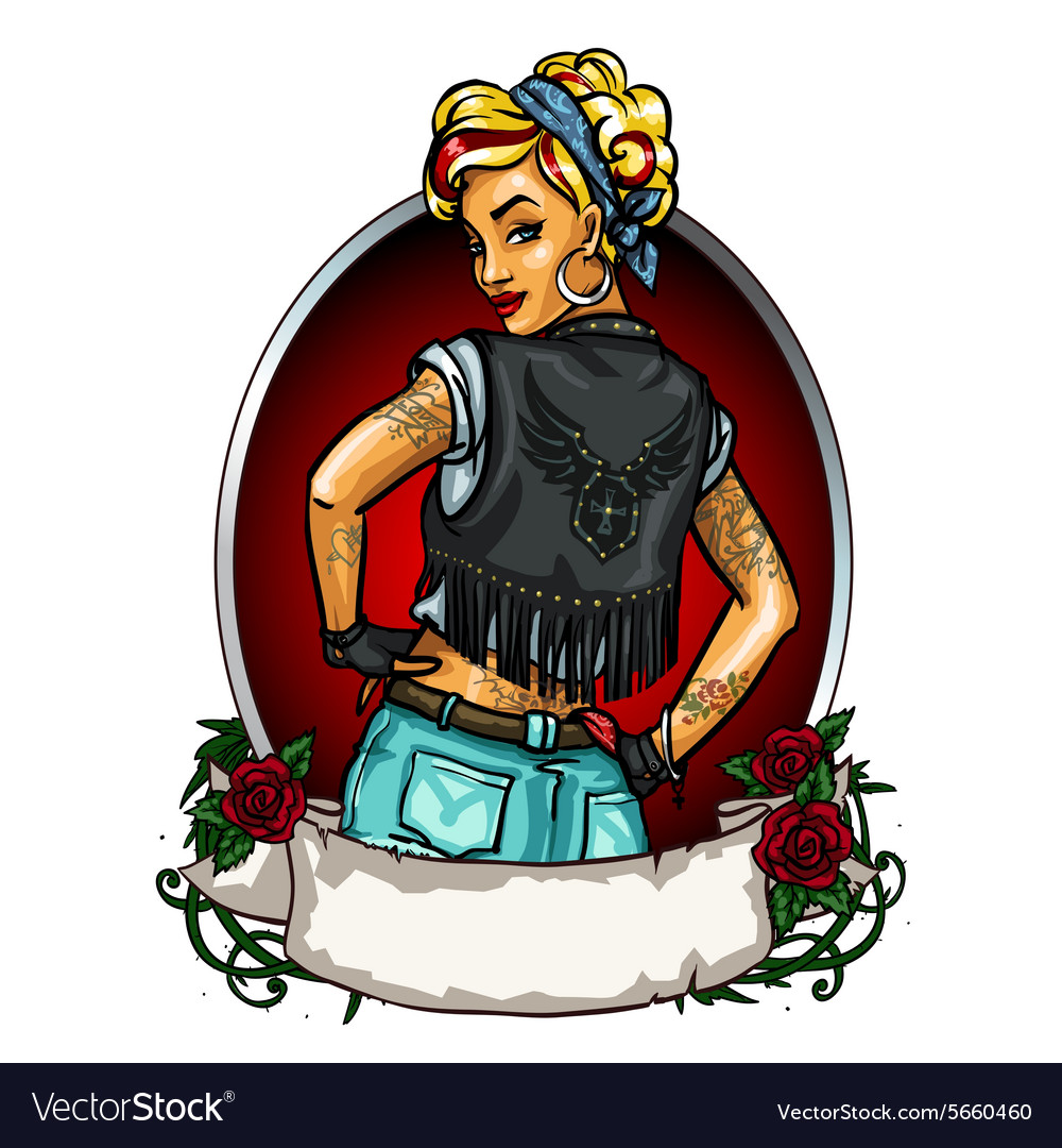 pretty-pin-up-girl-label-royalty-free-vector-image